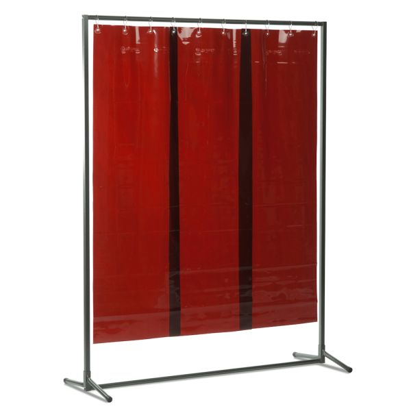 Stellwand Schutzwand VIPER 1300 mit Lamellenvorhang aus 470 x 0,4 mm Lamellen Bronze